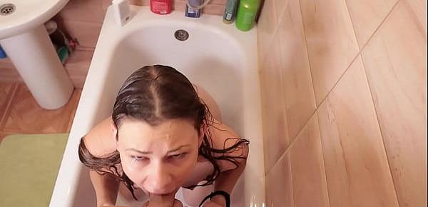  I wanted to masturbate in the shower but he fucked me and cum on tits